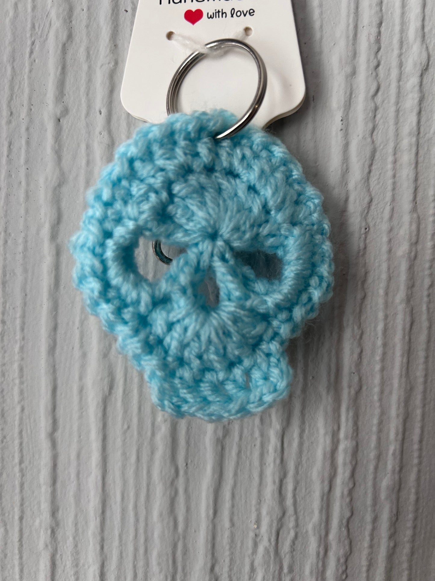 Handmade Crochet Skull Keyring