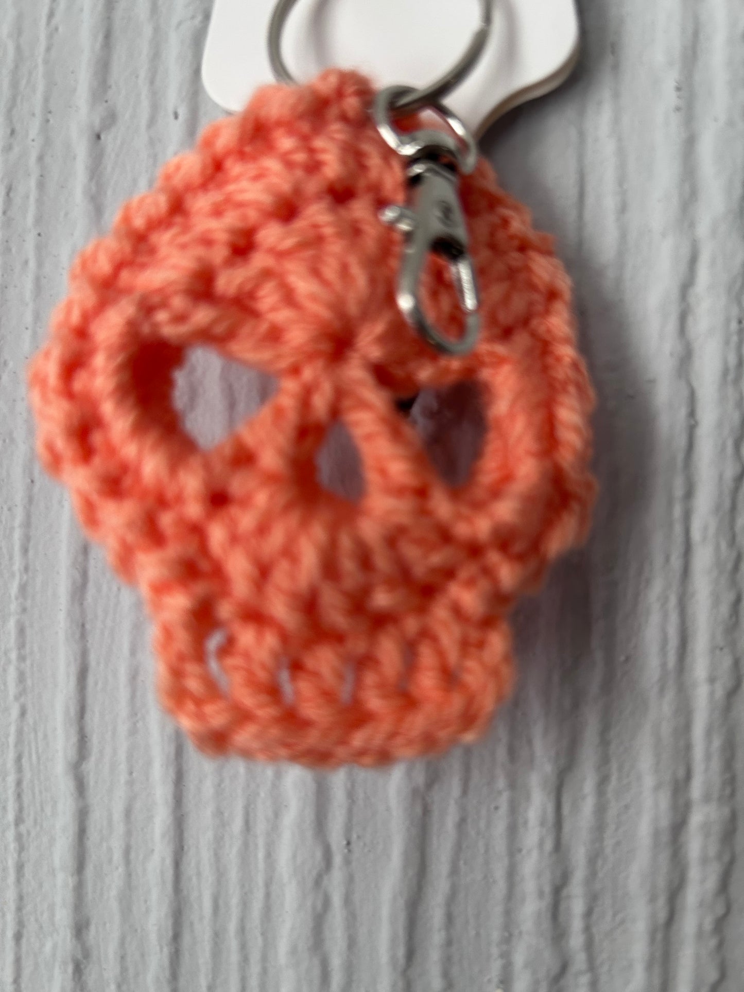 Handmade Crochet Skull Keyring