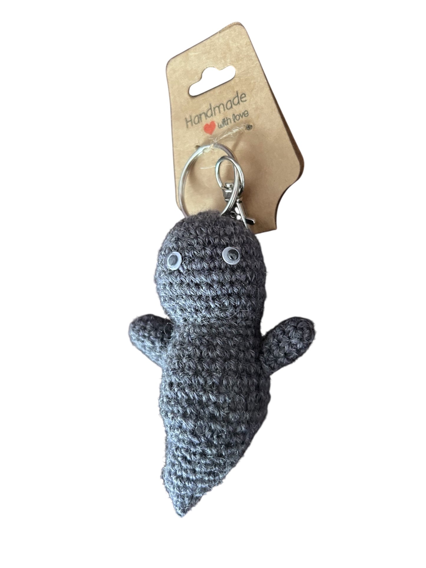 White and Grey Ghost Keyring