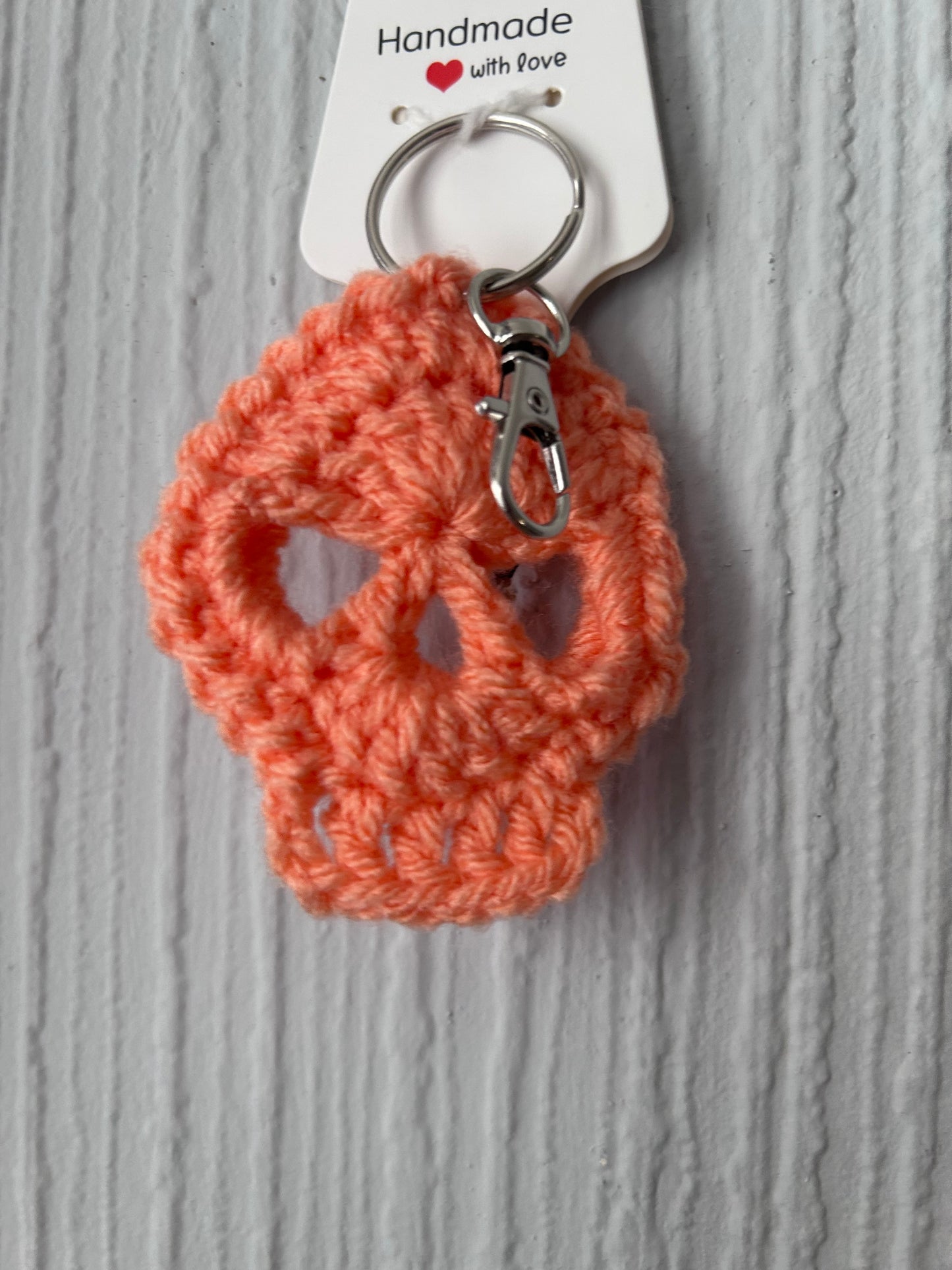 Handmade Crochet Skull Keyring