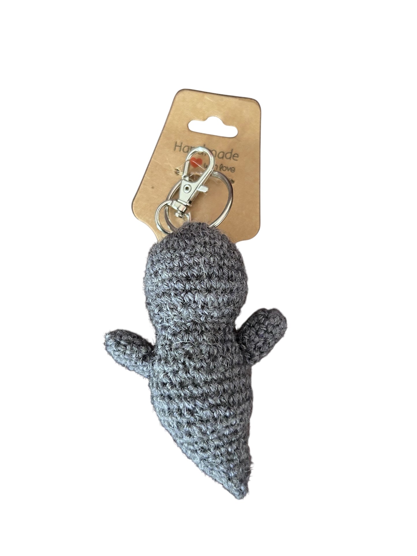 White and Grey Ghost Keyring