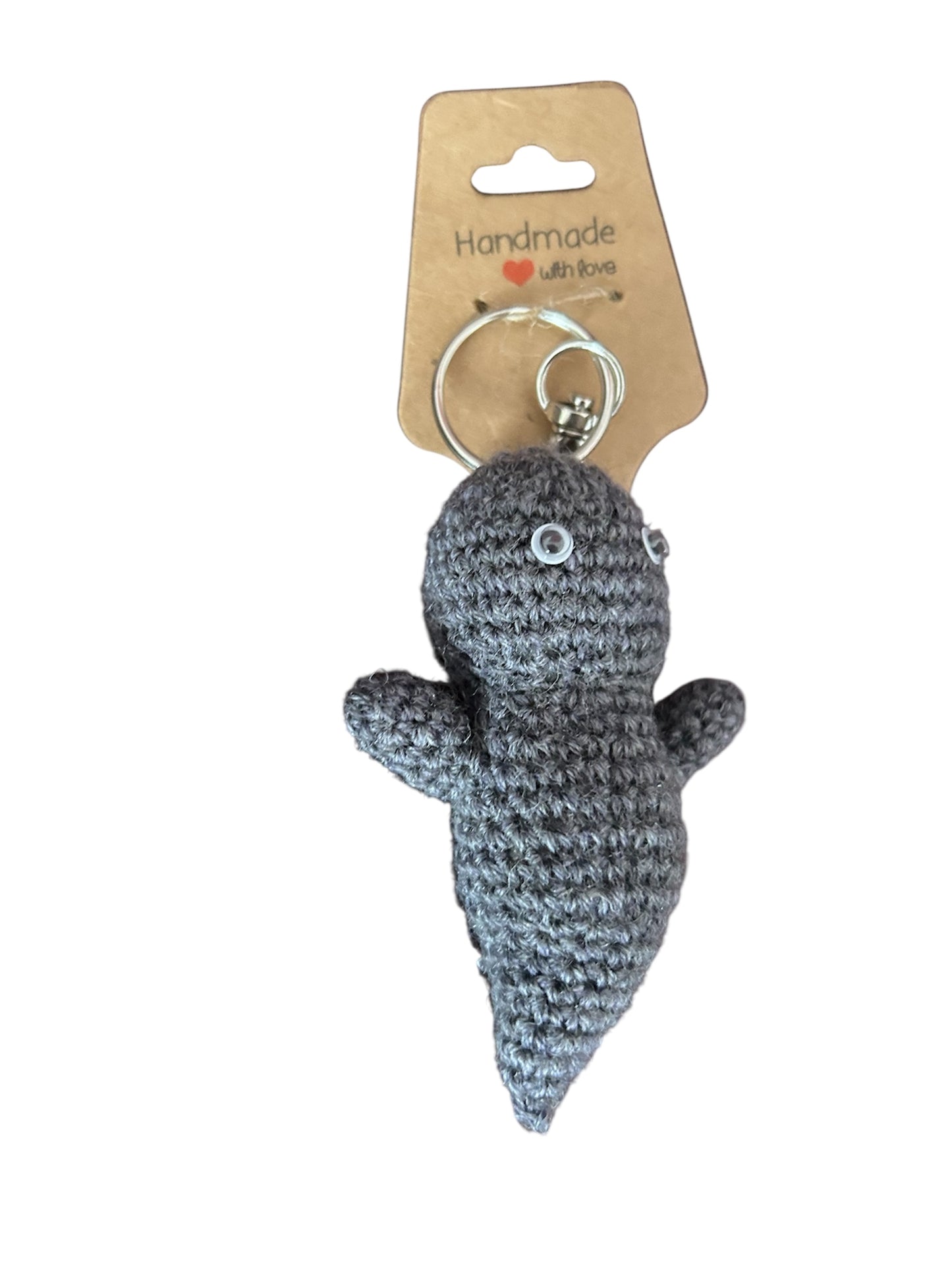 White and Grey Ghost Keyring