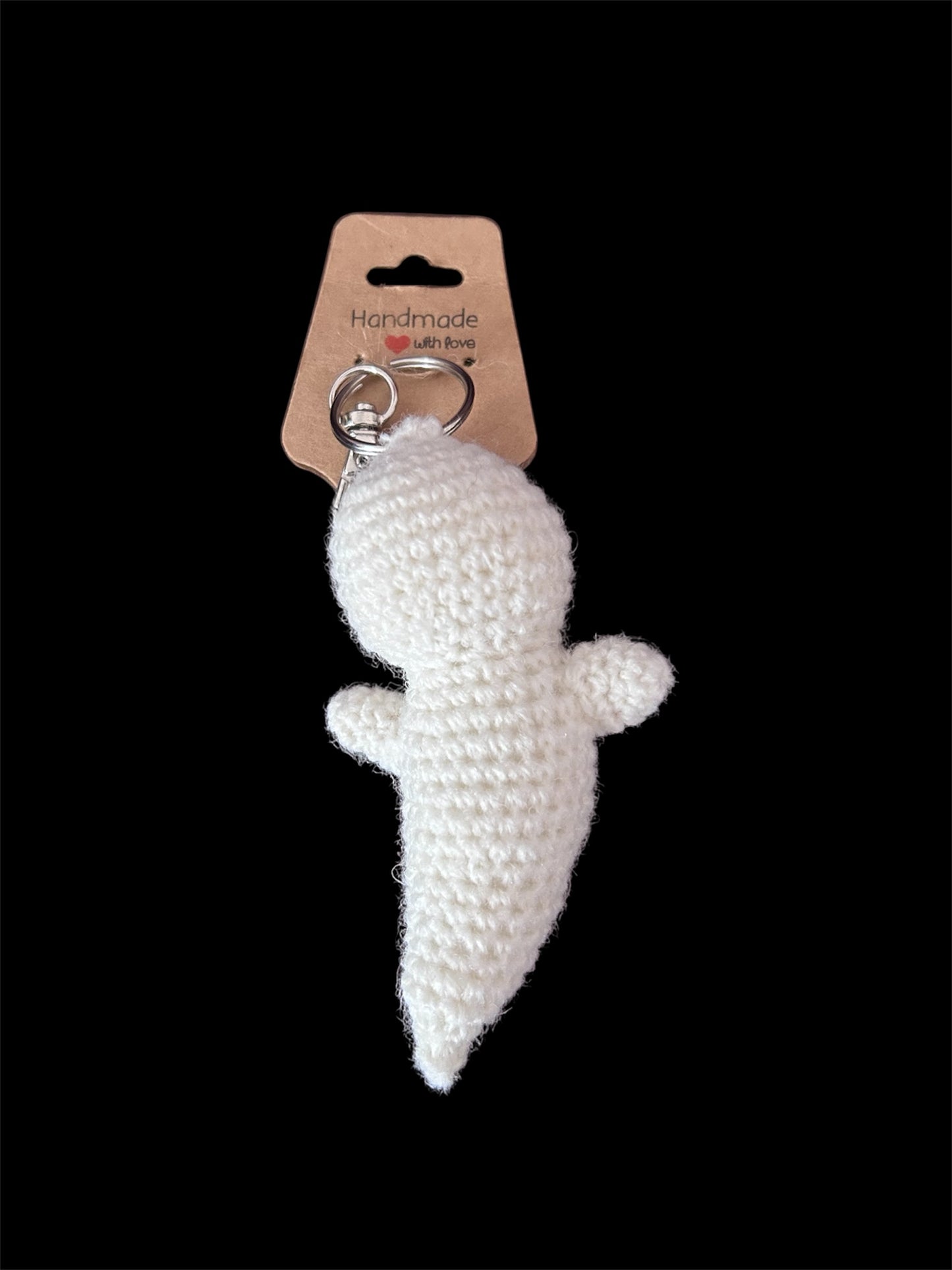 White and Grey Ghost Keyring