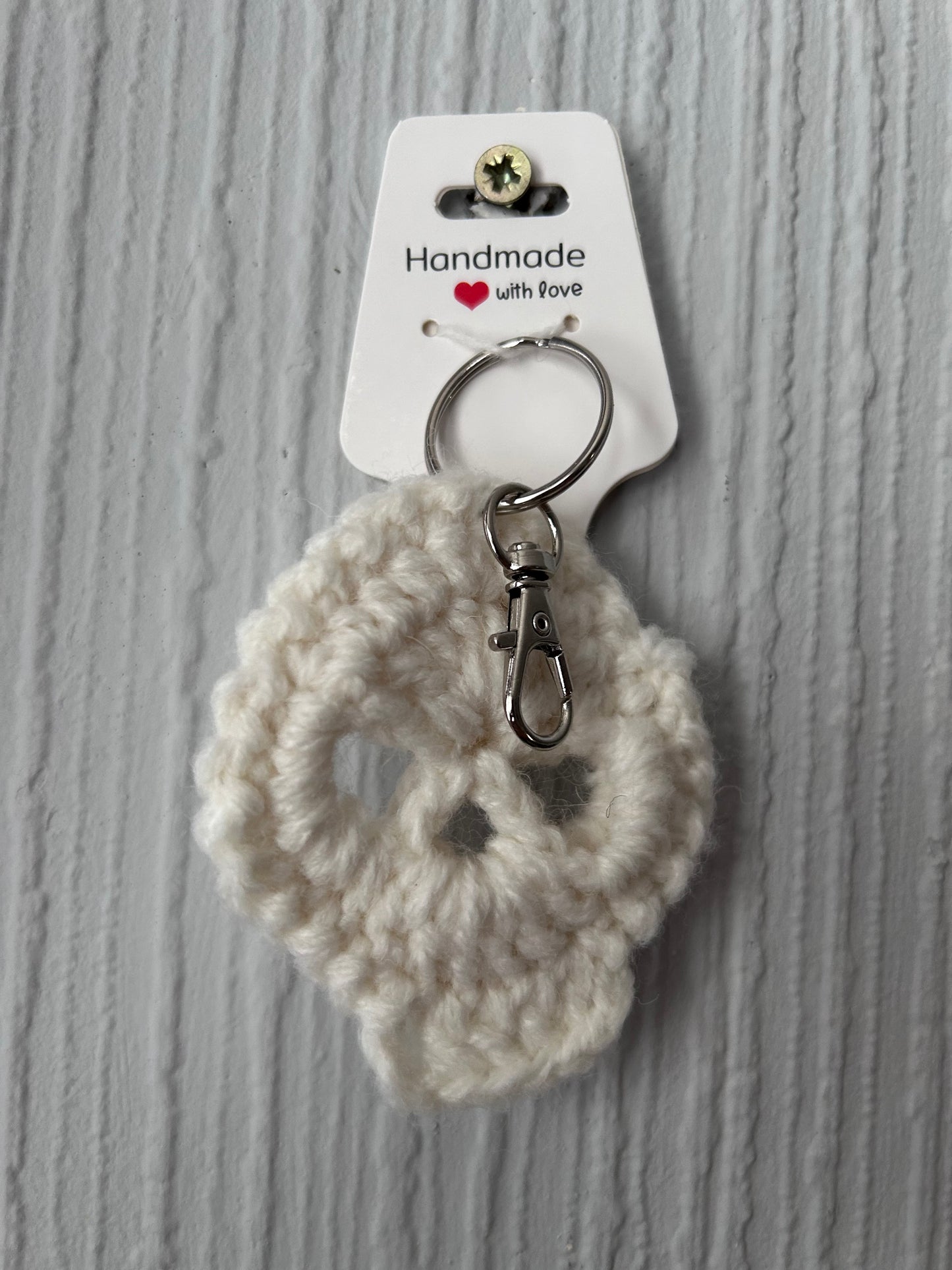 Handmade Crochet Skull Keyring