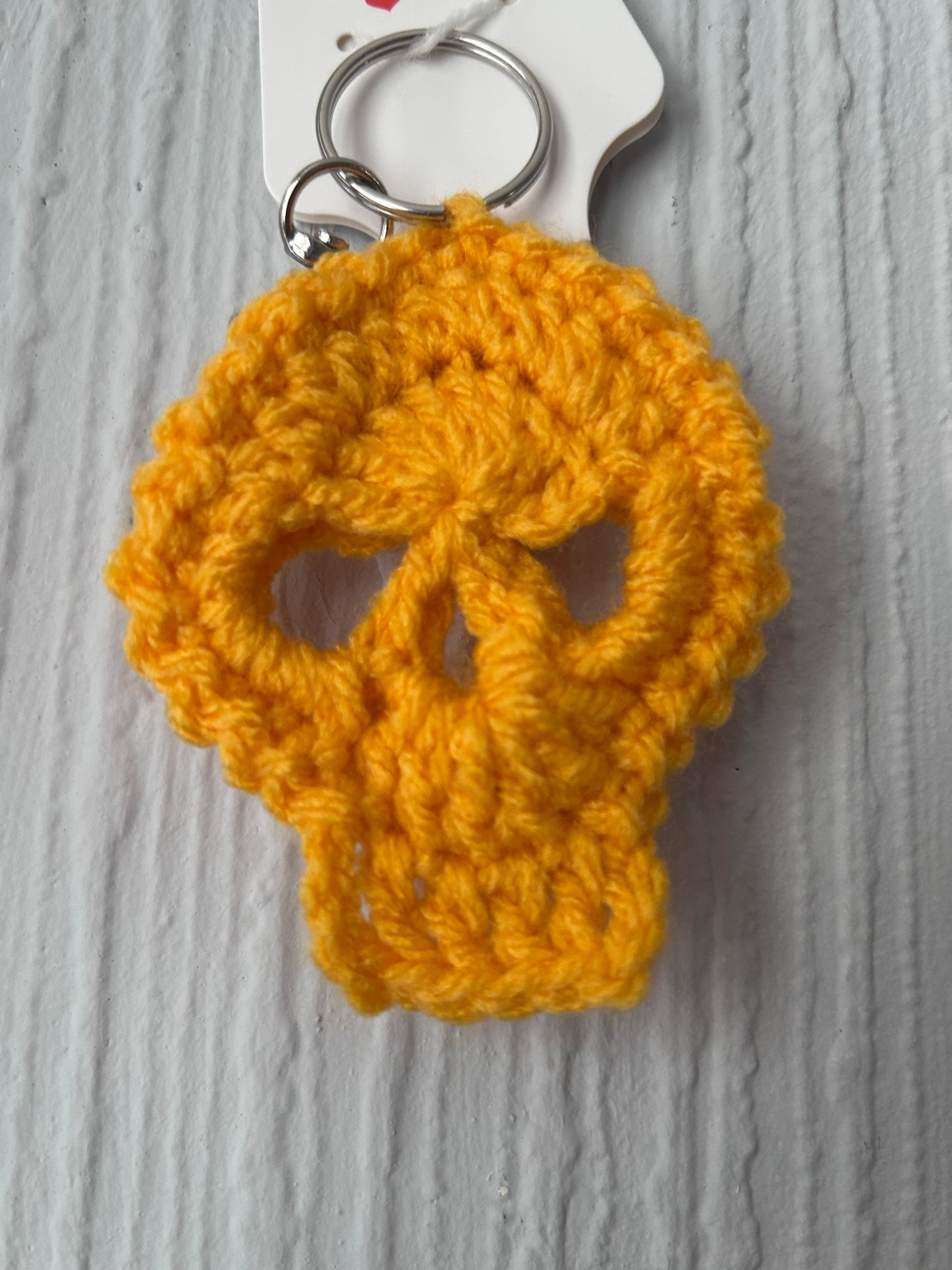 Handmade Crochet Skull Keyring