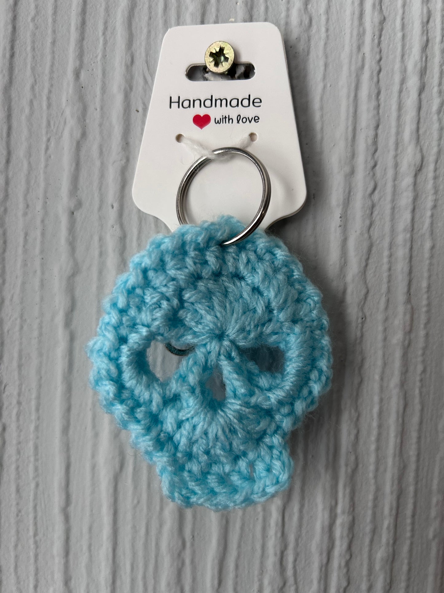Handmade Crochet Skull Keyring