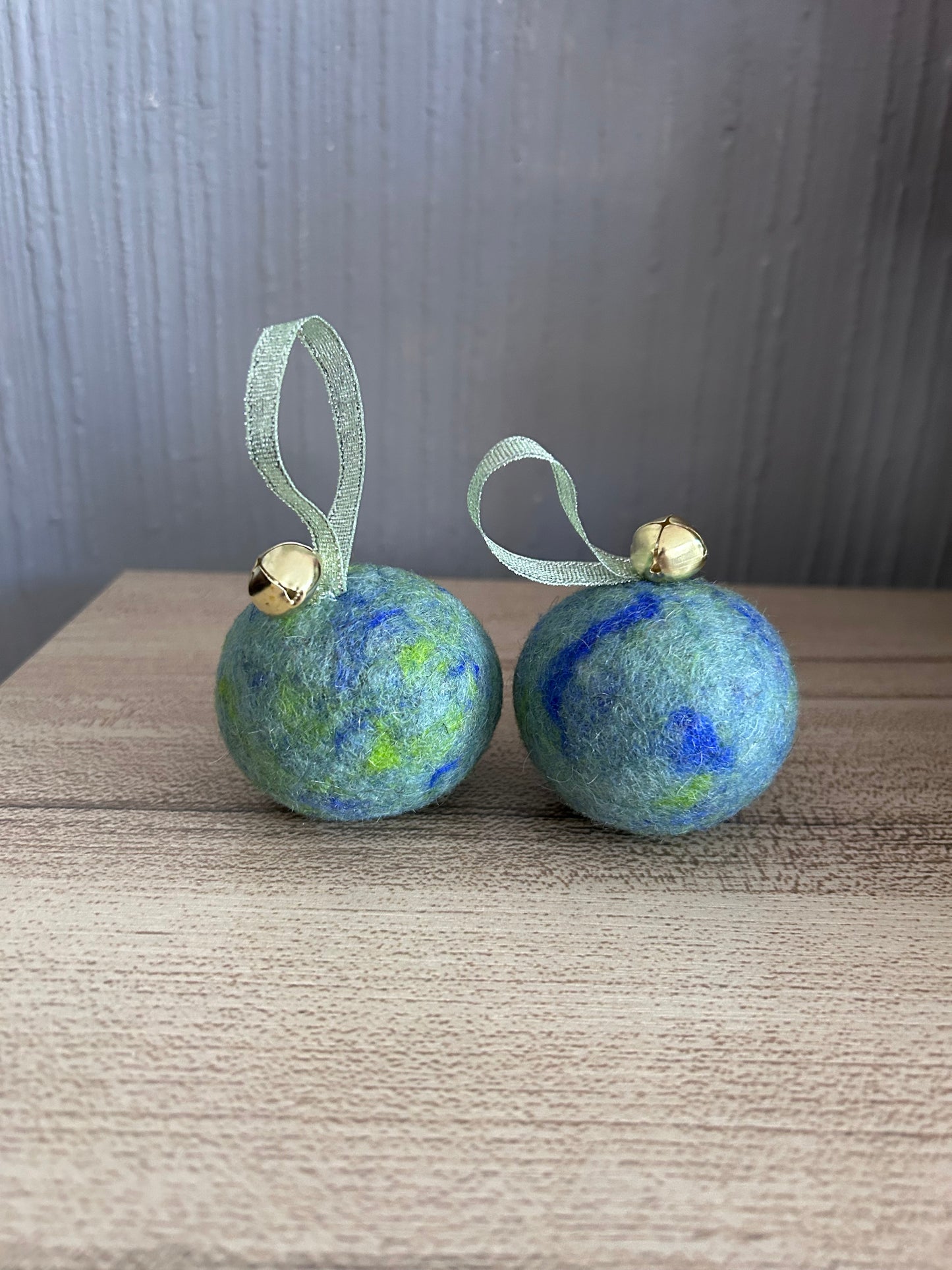 Wet Felted Christmas baubles