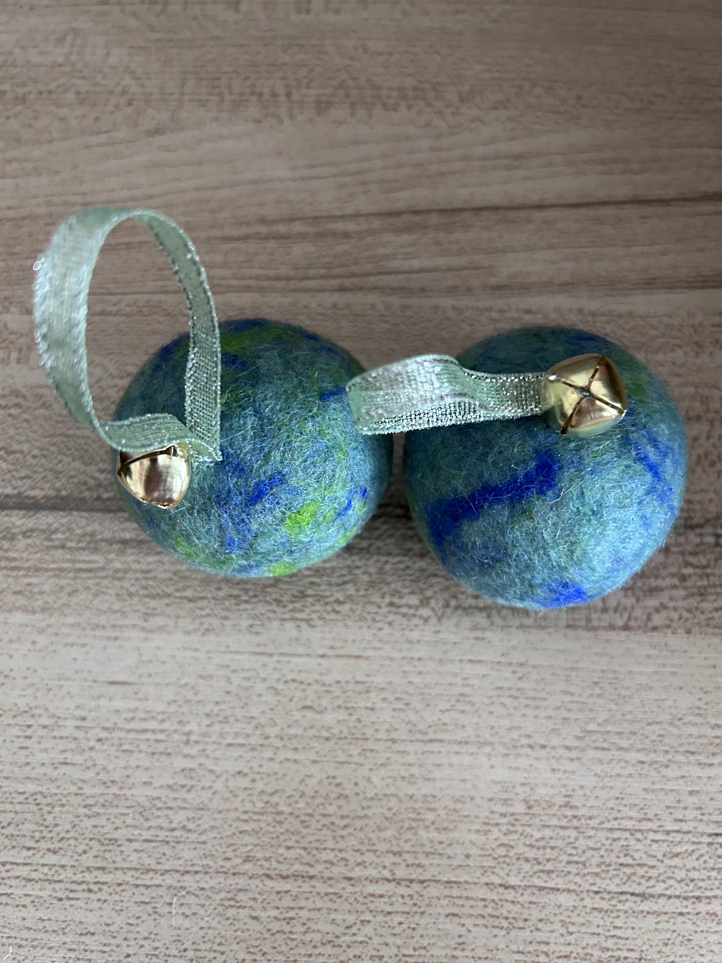Wet Felted Christmas baubles