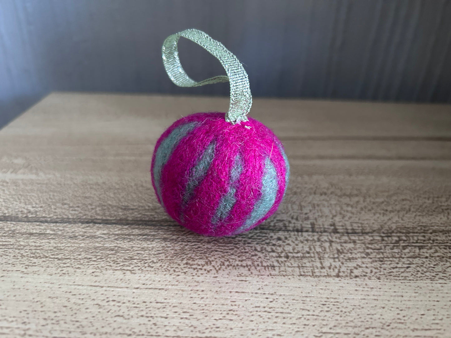 Needle Felted Patterned Christmas Baubles