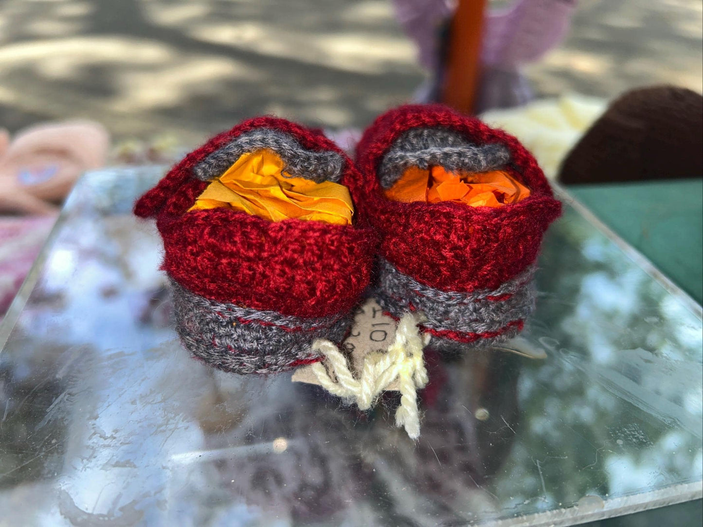 Handmade Crochet baby booties size 0 to 3 months