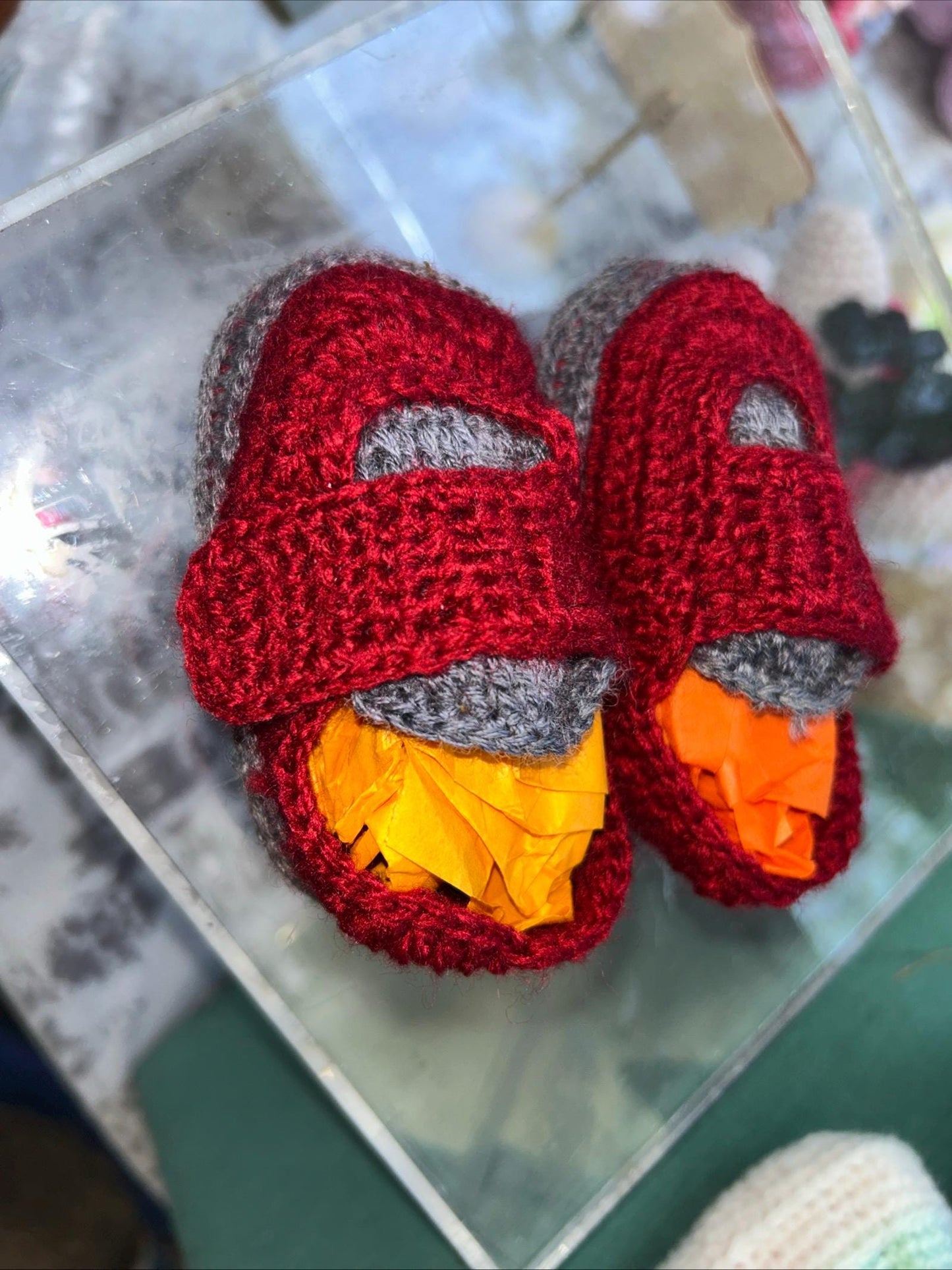 Handmade Crochet baby booties size 0 to 3 months