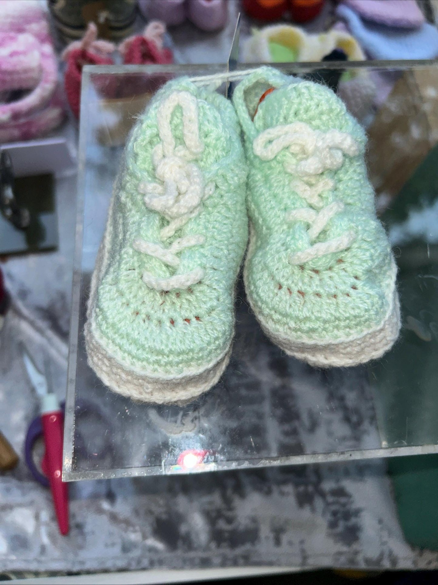 Handmade babies booties/trainers size 3 to 6 months old