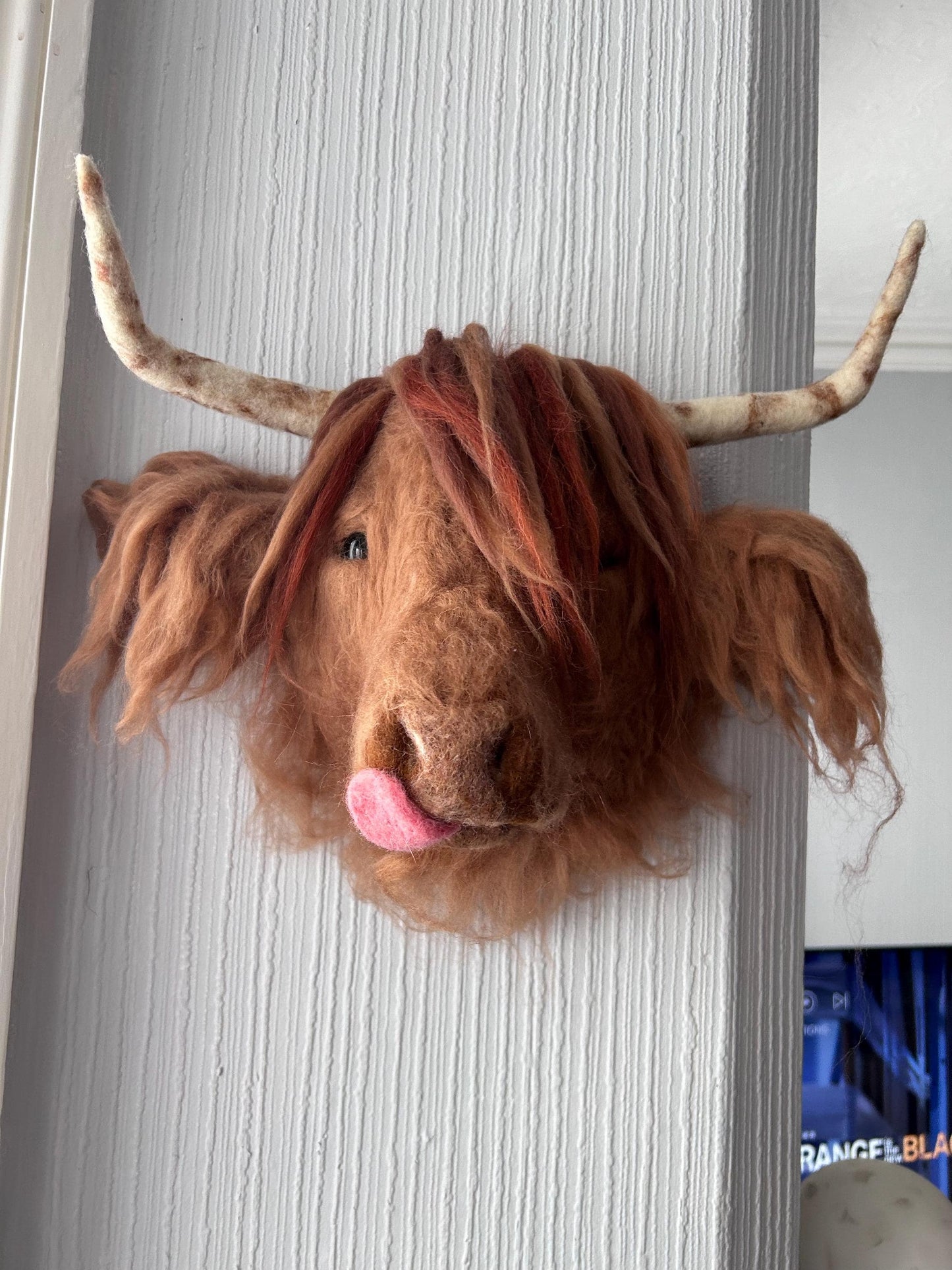Needle felted large Highland cow