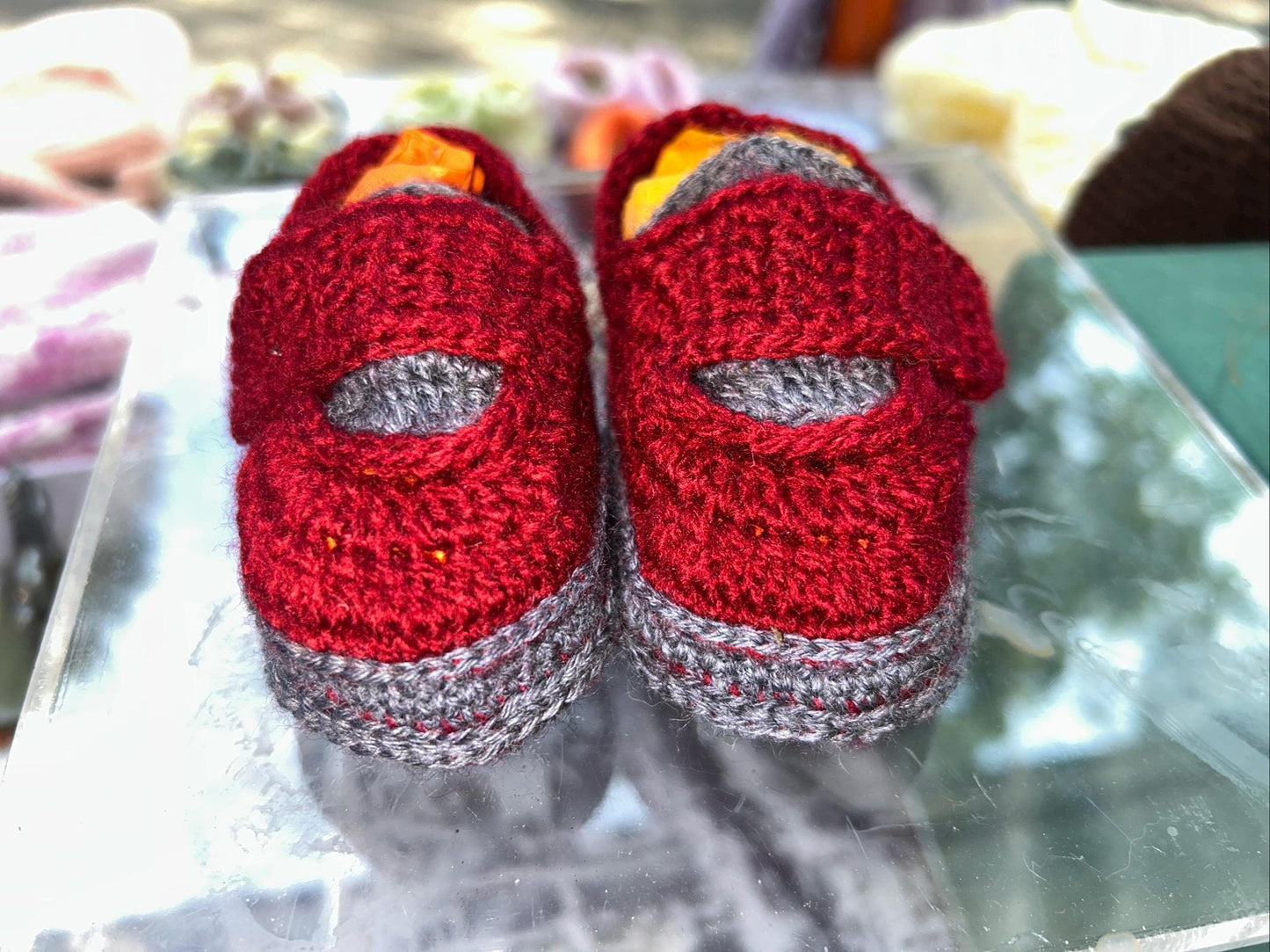 Handmade Crochet baby booties size 0 to 3 months