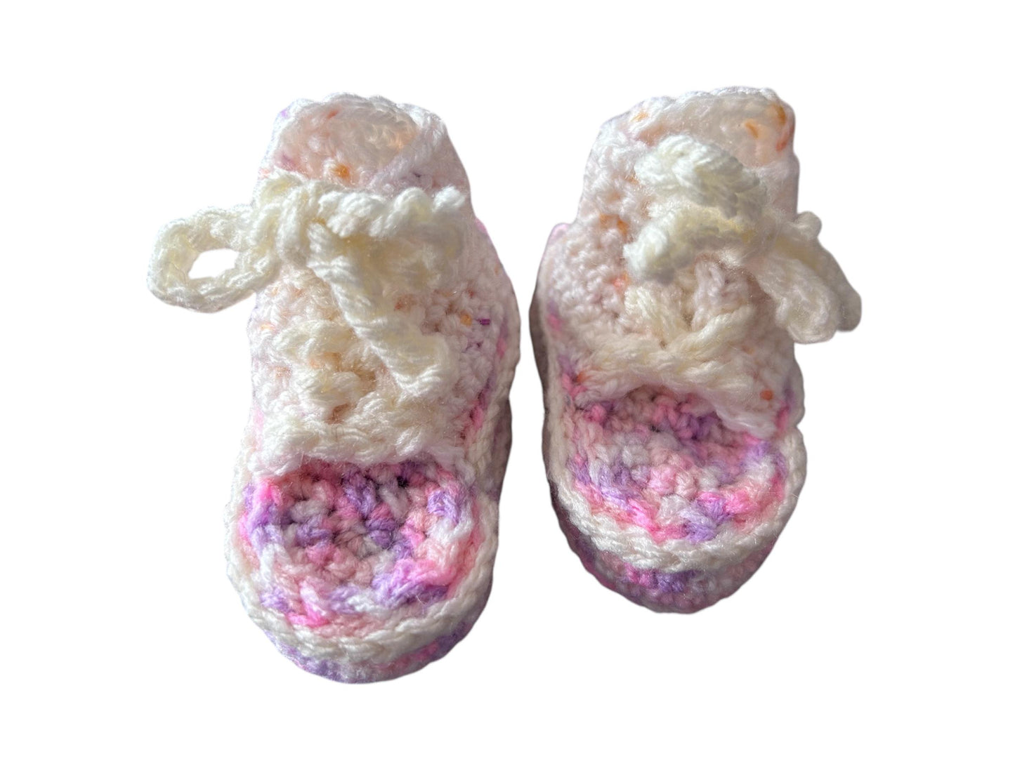 Handmade crochet babies booties size 0 to 3 months old