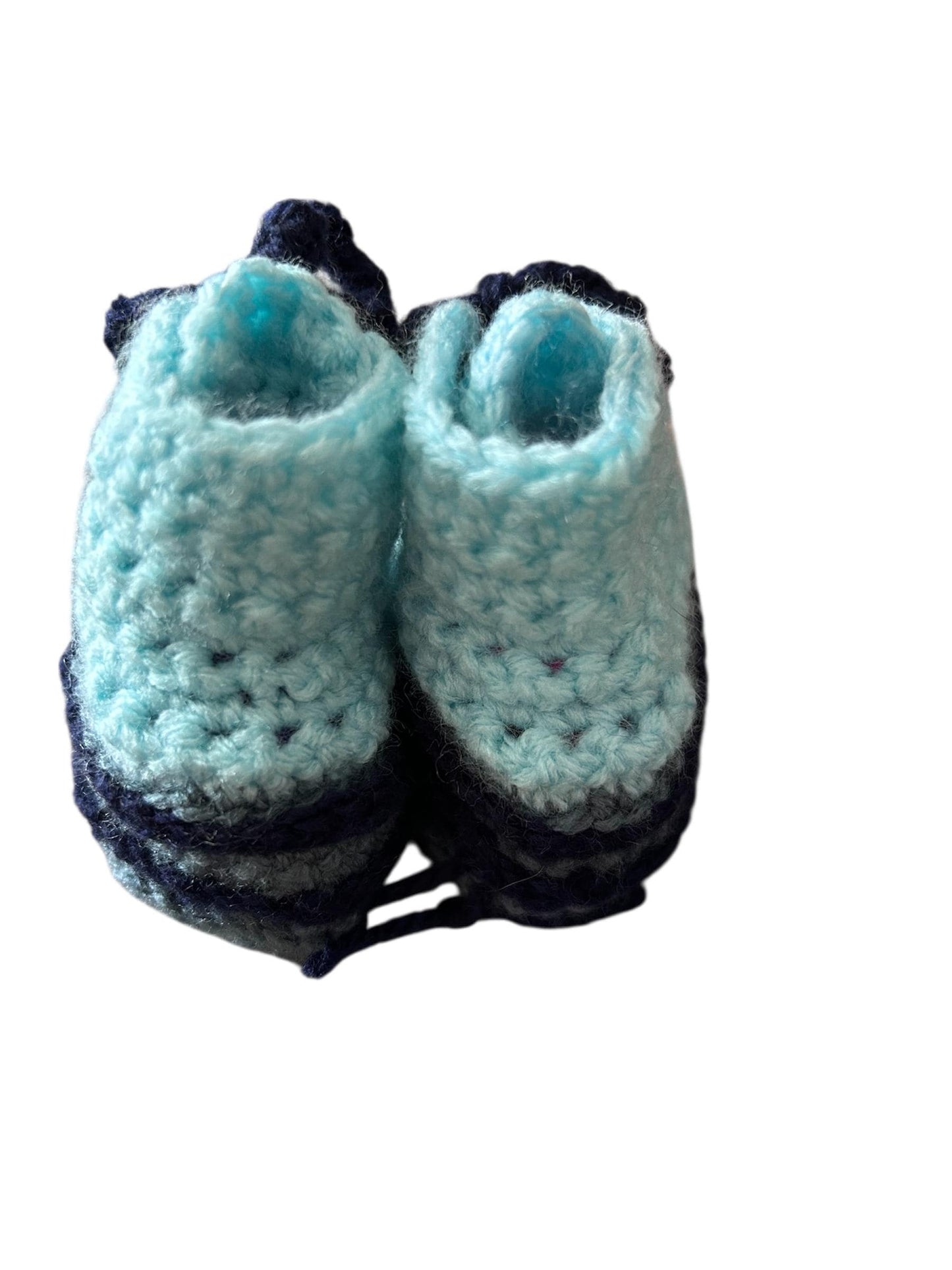 Handmade crochet baby booties size 0 to 3 months of age