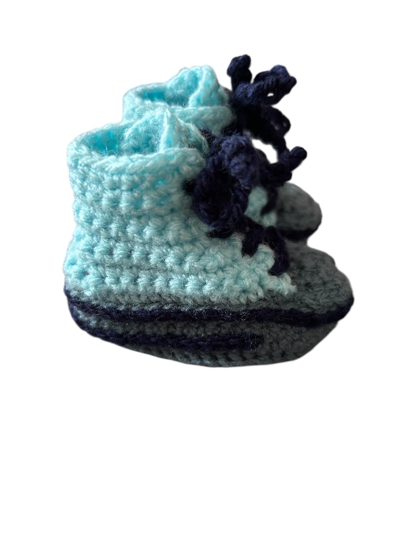 Handmade crochet baby booties size 0 to 3 months of age