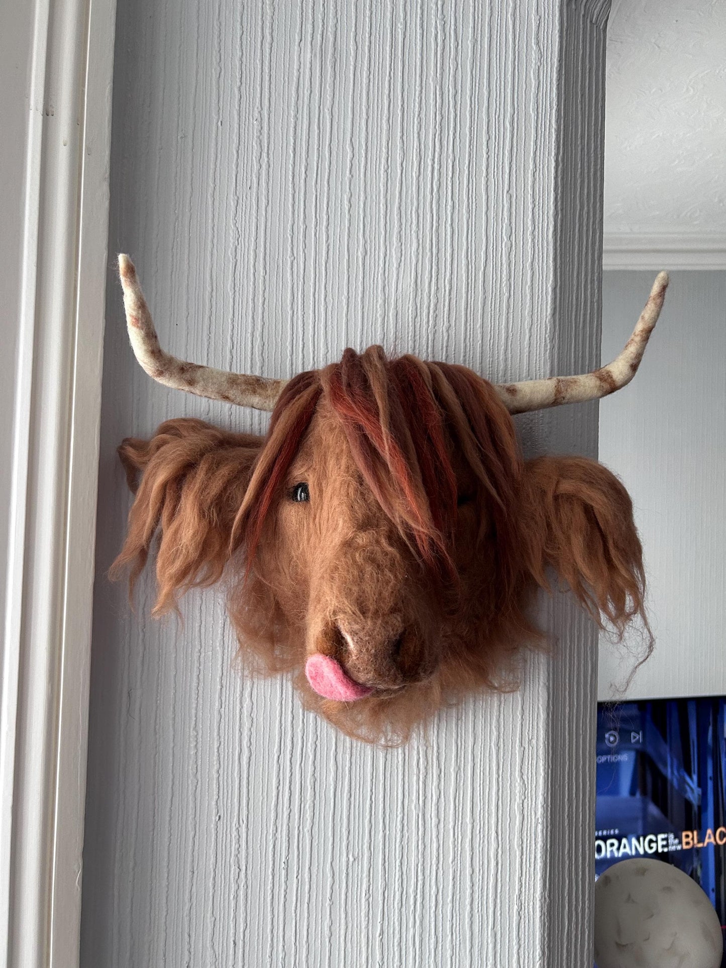Needle felted large Highland cow