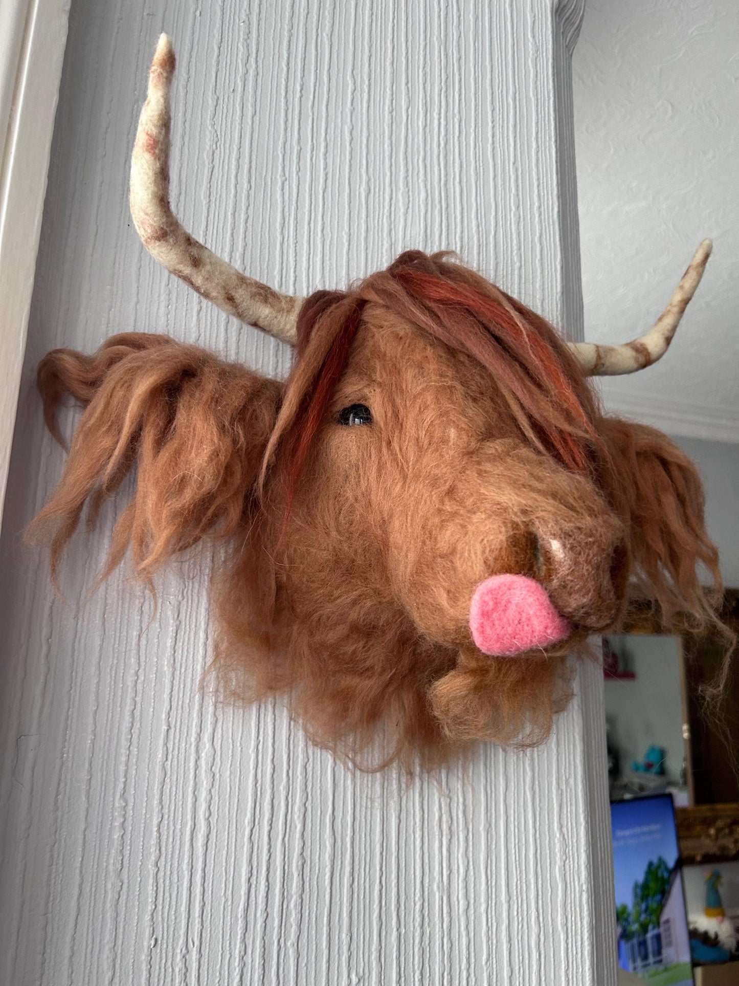 Needle felted large Highland cow