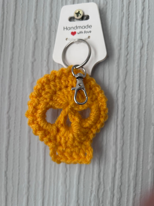 Handmade Crochet Skull Keyring