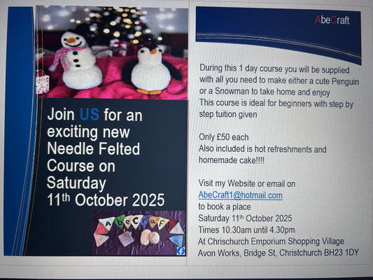 Needle Felted Workshop on Saturday 11th October 2025