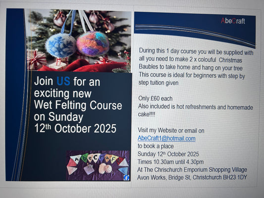 Wet Felting Workshop 12th October 2025