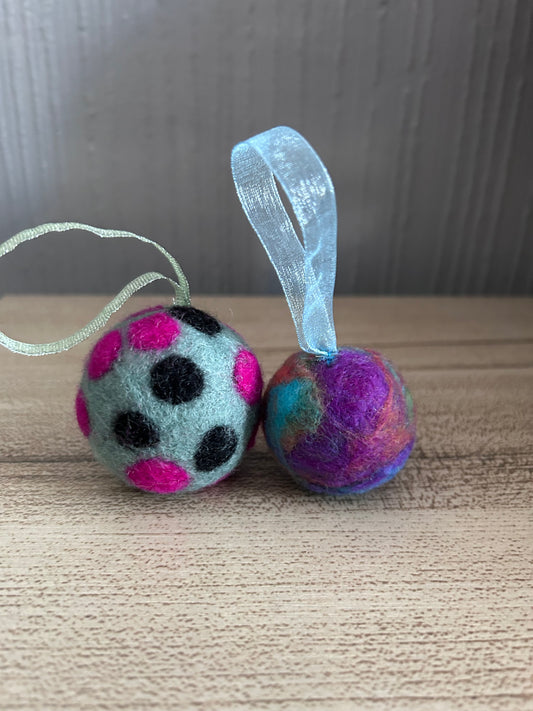 Needle Felted Christmas Baubles