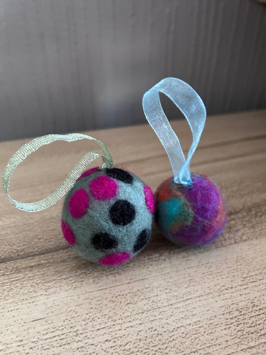 Needle Felted Christmas Baubles