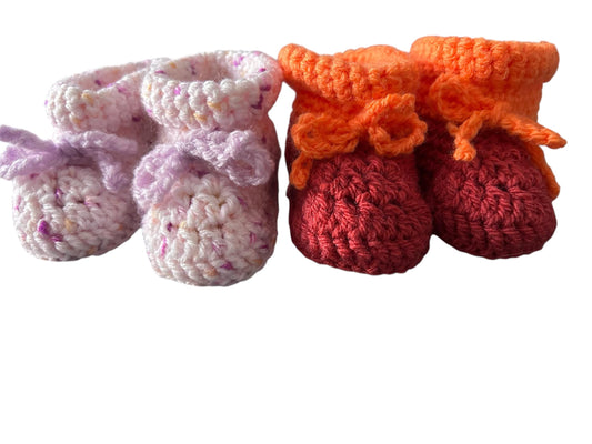 Crochet baby booties