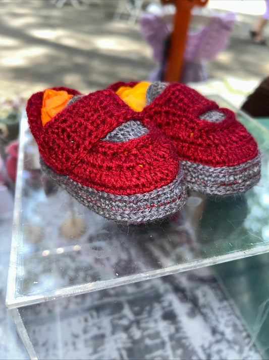 Handmade Crochet baby booties size 0 to 3 months