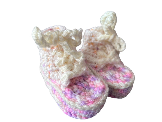 Handmade crochet babies booties size 0 to 3 months old