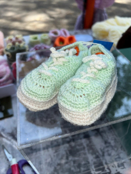Handmade babies booties/trainers size 3 to 6 months old