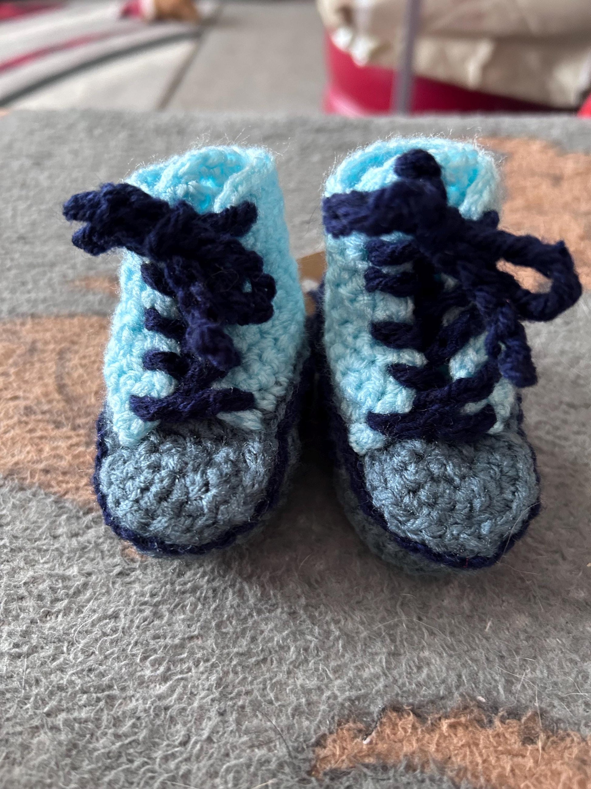 Handmade crochet baby booties size 0 to 3 months of age